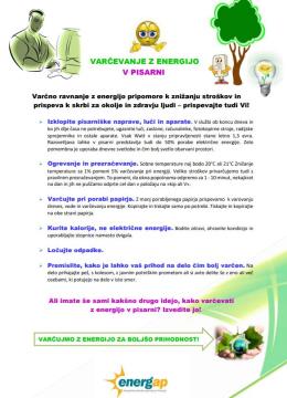 Energap svetuje kako varčevati z energijo
